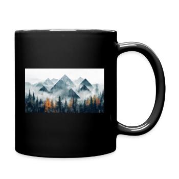 montagnes forestières - Mug uni - noir - Droite