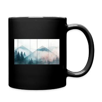 Berge Vintage - Tasse einfarbig - Schwarz - Rechts