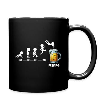 Freitag Wochenende Bierliebhaber Biertrinker - Tasse einfarbig - Schwarz - Rechts