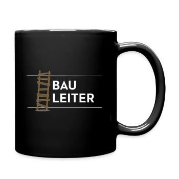 Bauleiter – Lustiges Bauarbeiter Wortspiel - Tasse einfarbig - Schwarz - Rechts