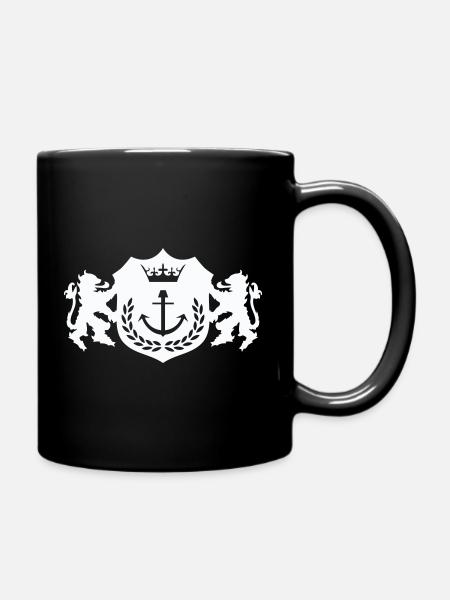 Königlicher Anker-Wappen - Tasse einfarbig - Schwarz