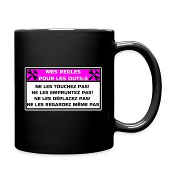 Meine Regeln für Tools - Tasse einfarbig - Schwarz - Rechts