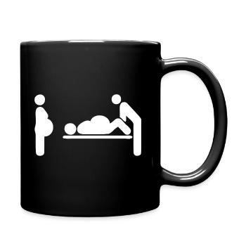Birth moments in simple silhouettes - Full Colour Mug - black - Right