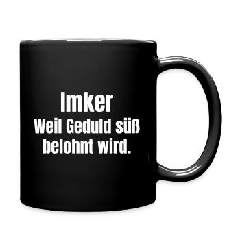 Imker Geduld Belohnt Motiv - Tasse einfarbig - Schwarz - Rechts