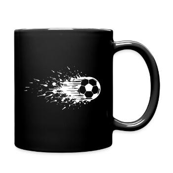 Energischer Fußball Kunst Fußball - Tasse einfarbig - Schwarz - Rechts