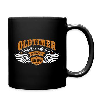 Oldtimer Modell 1986 | Geburtstag Geschenk Cap - Tasse einfarbig - Schwarz - Rechts