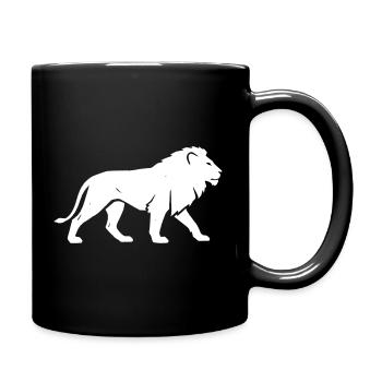 Lion Silhouette Safari Africa Vector - Full Colour Mug - black - Right