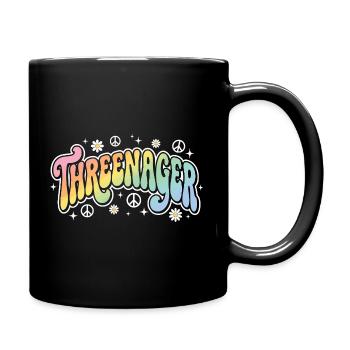 Threenager 3rd Birthday 3 Years Girls - Full Colour Mug - black - Right