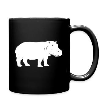 Hippo Silhouette Africa Vector - Full Colour Mug - black - Right