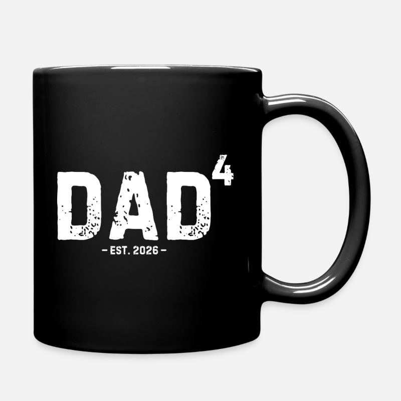 Dad4 Est 2026 Vierter Vater von vier Kindern - Tasse einfarbig - Schwarz