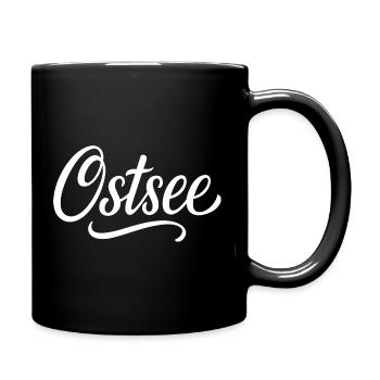 Ostsee Kalligraphie Kontrast - Tasse einfarbig - Schwarz - Rechts