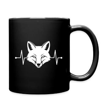 Fox Heartbeat ECG Line Clean Vector - Mug uni - noir - Droite