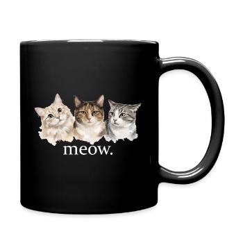 Katzen miauen lustig Katzenliebhaber lustig miauen - Tasse einfarbig - Schwarz - Rechts