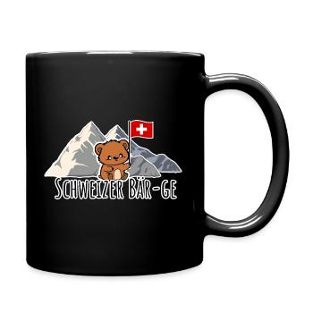 Niedlicher Schweizer Bär mit Schweizer Flagge süß! - Tasse einfarbig - Schwarz - Rechts