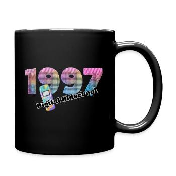 1997 – Früher Digitaler Alltag - Tasse einfarbig - Schwarz - Rechts