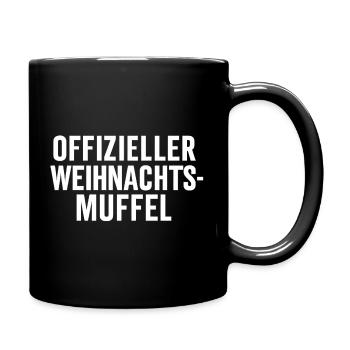 Offizieller Weihnachtsmuffel - Tasse einfarbig - Schwarz - Rechts