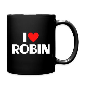 I Love Robin Red Heart Retro Statement - Full Colour Mug - black - Right