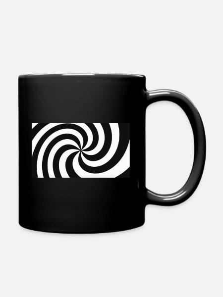 Hypnotische Schwarz-Weiß-Haarfeder - Tasse einfarbig - Schwarz