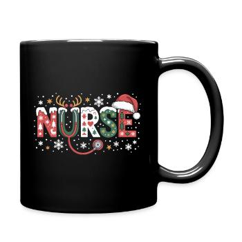 Logo du stéthoscope de l’infirmière Christmas - Mug uni - noir - Droite