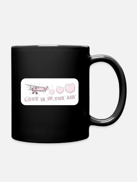 Love is in the air Amour Aérien Rose Vintage - Mug uni - noir