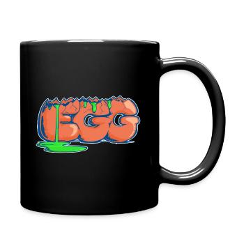 Egg, Drawn Word - Full Colour Mug - black - Right