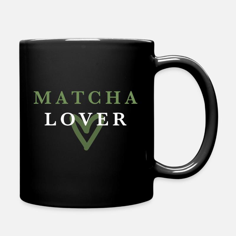 Matcha Lover grünes Herz - Tasse einfarbig - Schwarz