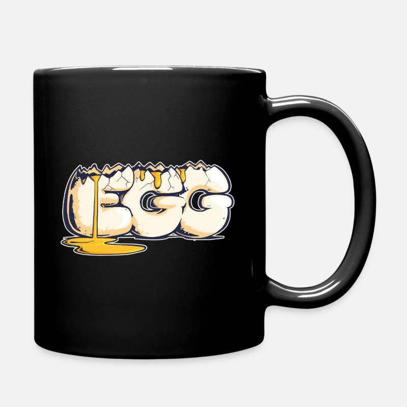Egg, Drawn Word (2) - Full Colour Mug - black