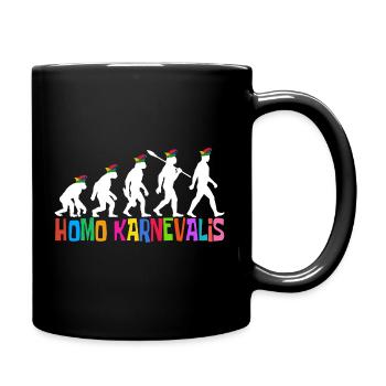Homo Carnival | Evolution of Fools, Shrovetide - Full Colour Mug - black - Right
