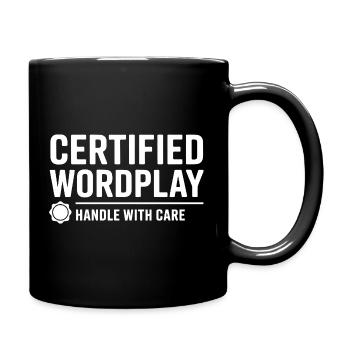 Certified Wordplay Wortspiele - Tasse einfarbig - Schwarz - Rechts