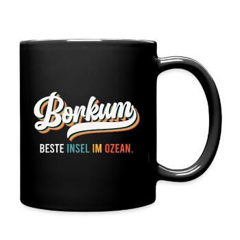Borkumer Insel BESTE INSEL IM OZEAN Lustiges - Tasse einfarbig - Schwarz - Rechts