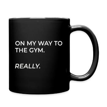 On My Way to the Gym – Really - Full Colour Mug - black - Right