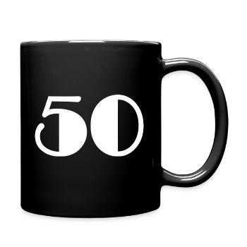 50. 50 YEARS. 50th ANNIVERSARY. 50 YEARS ANNIVERSARY. - Full Colour Mug - black - Right
