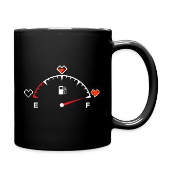 Valentine's Day Heart Gauge - Full Colour Mug - black - Right