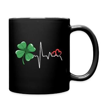 Kleeherz Rhythmus - Tasse einfarbig - Schwarz - Rechts