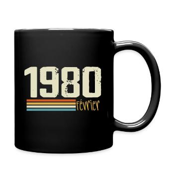 Février 1980 - Février 1980 Anniversaire 1980 - Mug uni - noir - Droite