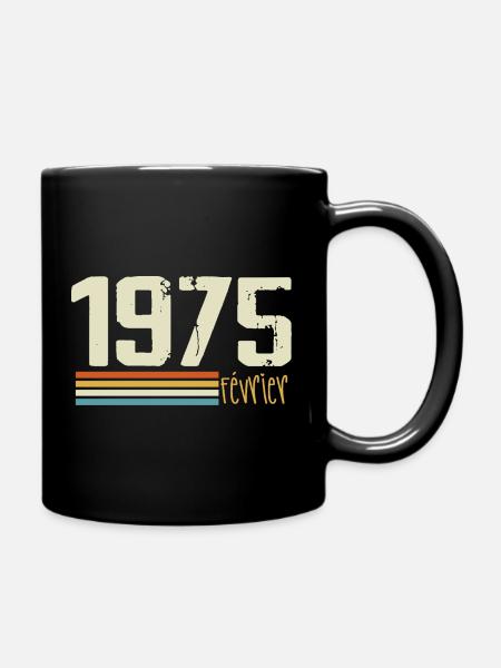 February 1975 - February 1975 Anniversary 1975 - Full Colour Mug - black