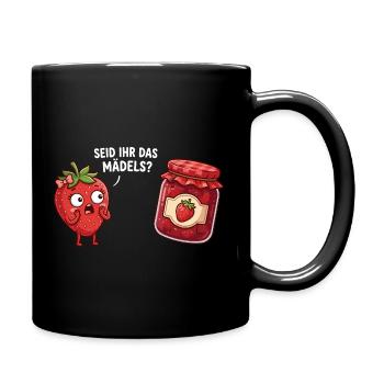 Es-tu la fille à la confiture de fraises drôle - Mug uni - noir - Droite