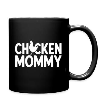 Chicken Mommy Hühner Mom Bäuerin Muttertag Huhn - Tasse einfarbig - Schwarz - Rechts