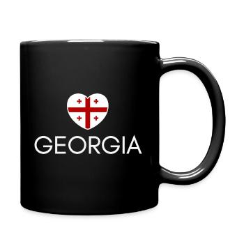 Cœur avec drapeau de Géorgie, j’aime la Géorgie - Mug uni - noir - Droite