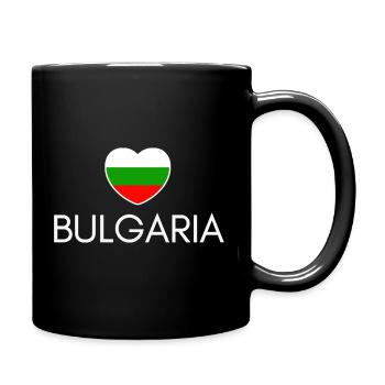Herz mit bulgarischer Flagge, ich liebe Bulgarien - Tasse einfarbig - Schwarz - Rechts