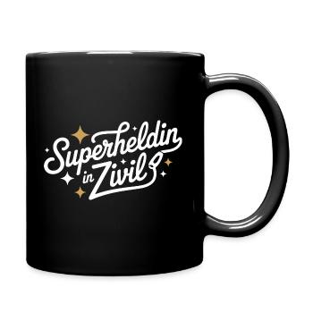 Super-héroïne en costume de super-héros civil - Mug uni - noir - Droite