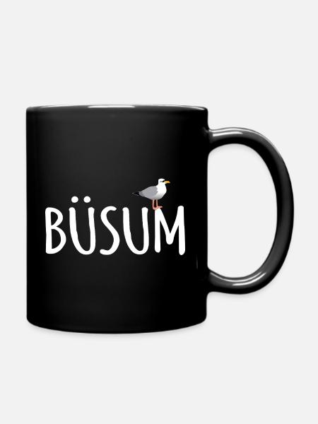 Büsum Möwe - Tasse einfarbig - Schwarz