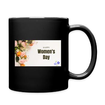 Joyeuses Roses florales pour la Journée des Femmes - Mug uni - noir - Droite