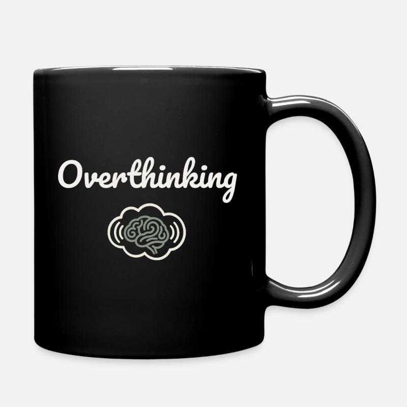 Overthinking Gehirnwolke - Tasse einfarbig - Schwarz