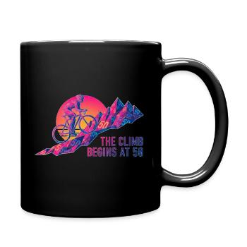 Der Anstieg beginnt bei 50 Cyclist Art - Tasse einfarbig - Schwarz - Rechts