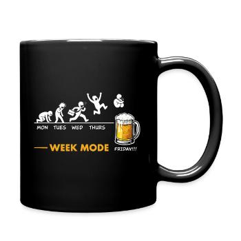Ich freue mich auf das Wochenende – Bierhumor - Tasse einfarbig - Schwarz - Rechts