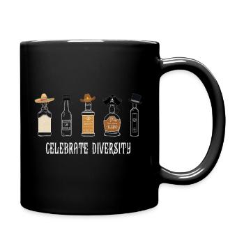 Celebrate Diversity Drinking Humor – Party Design - Full Colour Mug - black - Right