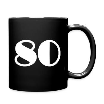 80. 80 JAHRE. 80. JUBILÄUM. 80-JAHRES-JUBILÄUM. - Tasse einfarbig - Schwarz - Rechts
