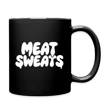 Meat Sweats BBQ Saying Meat Humor - Full Colour Mug - black - Right