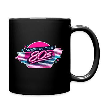Made in den 80ern Neon Retro - Tasse einfarbig - Schwarz - Rechts
